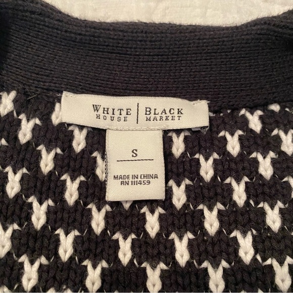 WHBM Thick Knit Black and White Button Cardigan - Small - Picture 4 of 11
